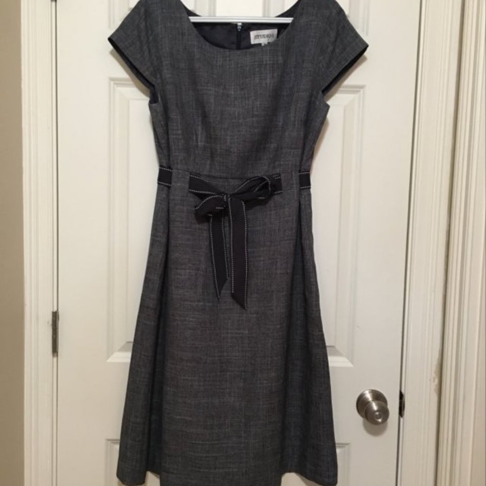 Grey Belted Dress